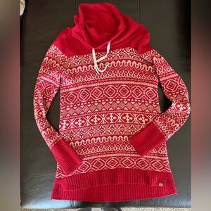 Women's Red Patterned Sweater